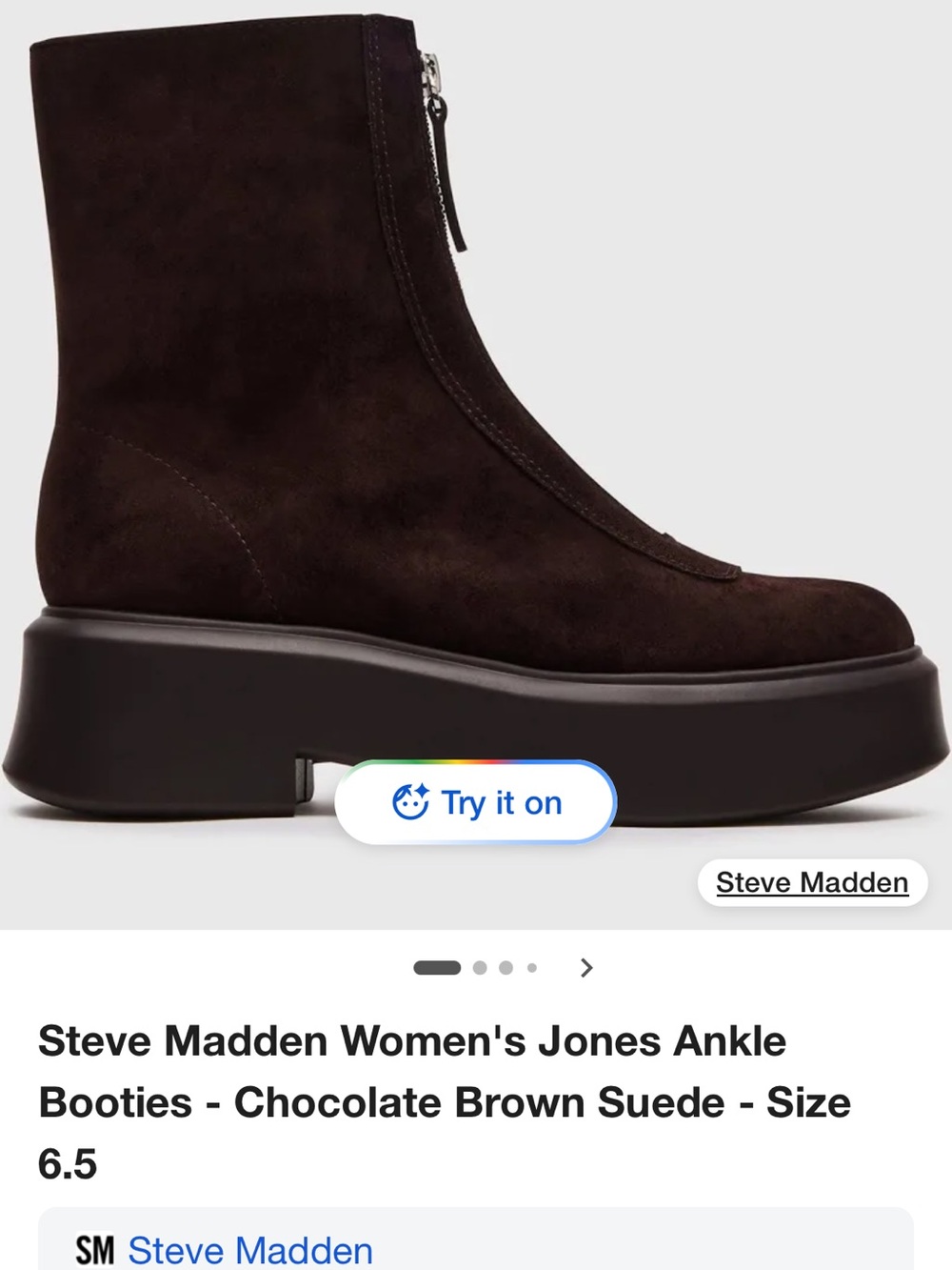Steve Madden Chocolate Brown Suede Platform Ankle Boots